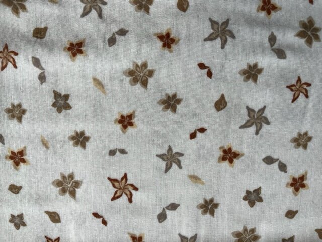 Double Gauze Cotton Flat Flowers mit Taupe